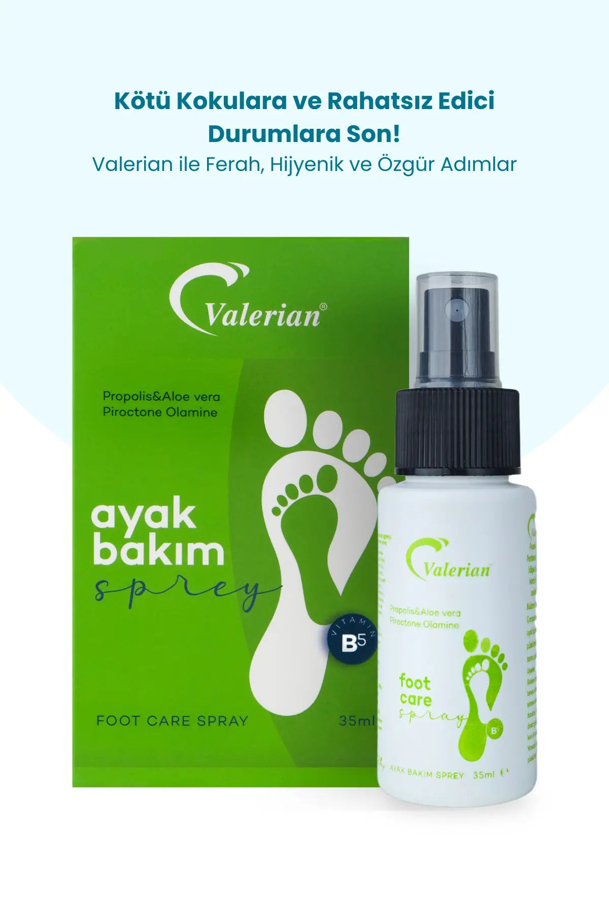 Valerian Foot Spray – Instant Protection and Freshness Against Nail, Foot Fungus and Odor