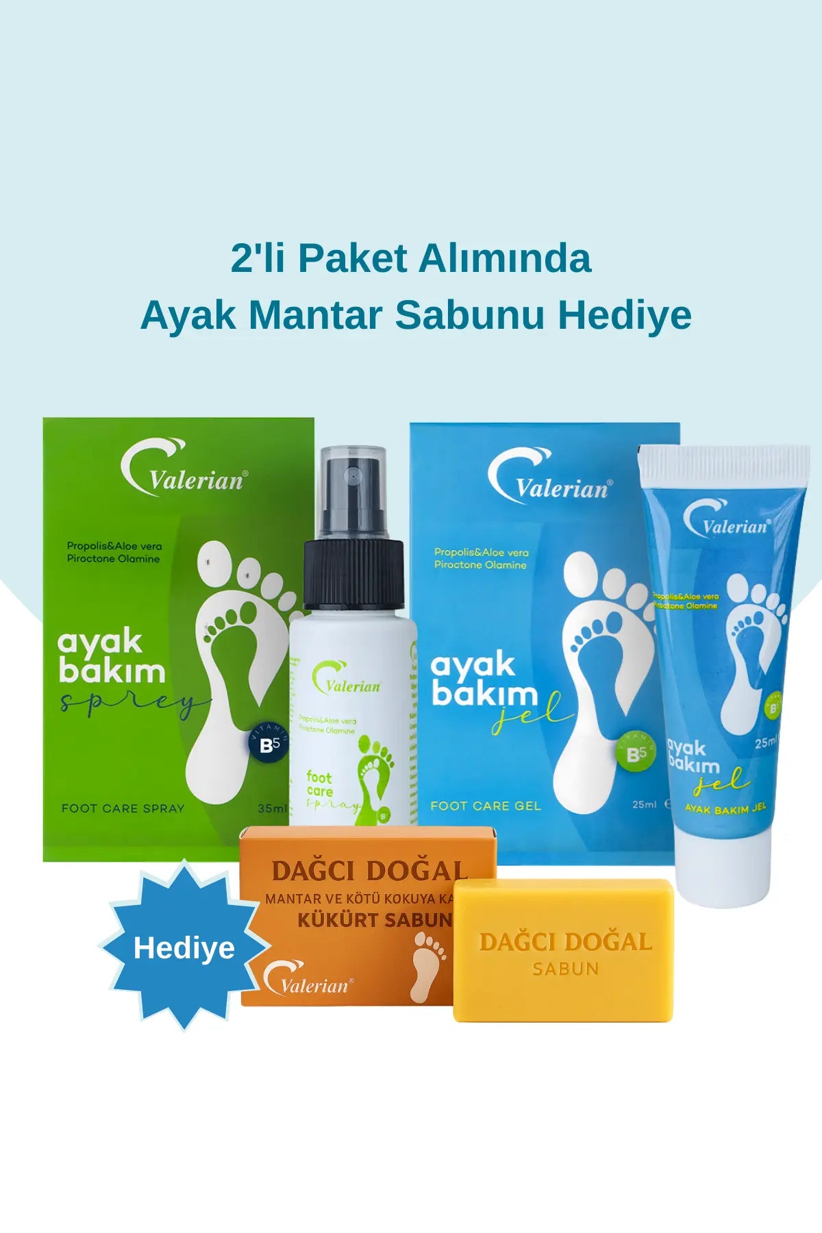 Valerian 3’lü Ayak Bakım Seti – Ferahlık, Nem ve Hijyen Desteği