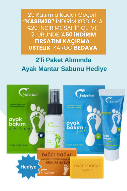 Valerian 3’lü Ayak Bakım Seti – Ferahlık, Nem ve Hijyen Desteği