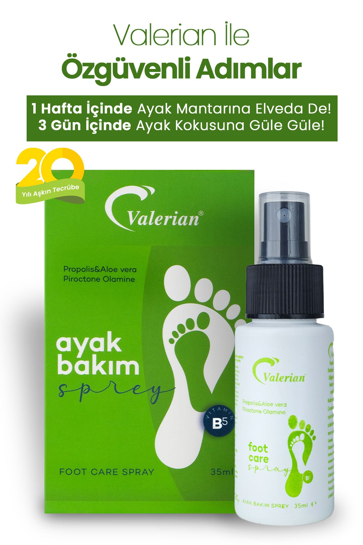 Valerian Foot Spray – Instant Protection and Freshness Against Nail, Foot Fungus and Odor